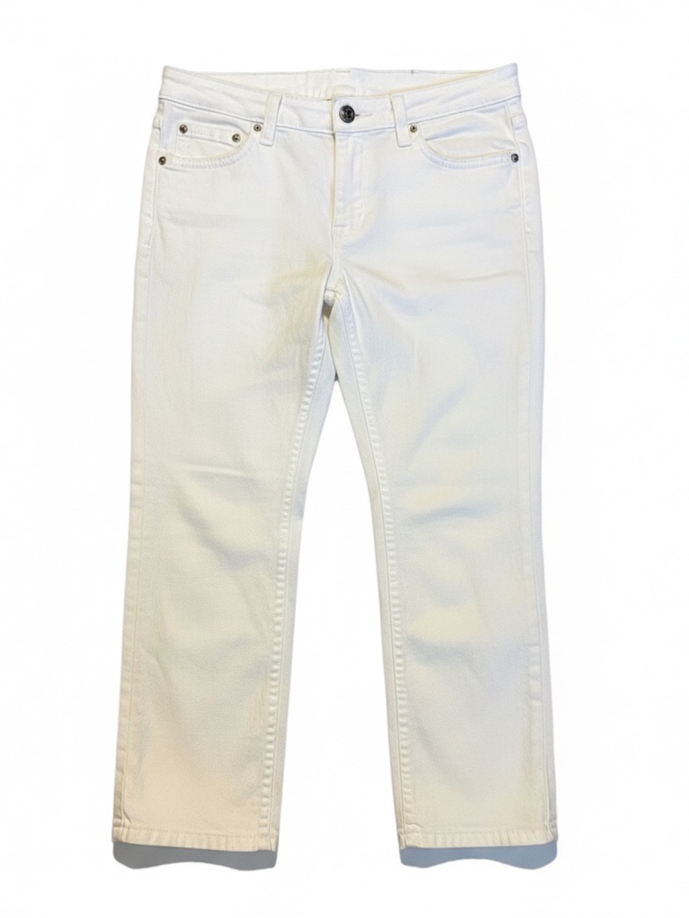 Michael Kors Women’s White Straight-Leg Cropped Jeans